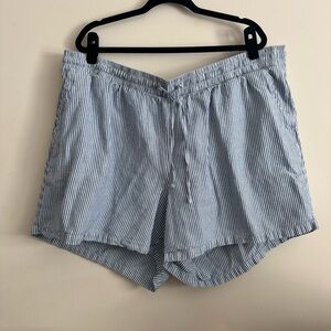 Blue Striped Drawstring Shorts – Size 3X